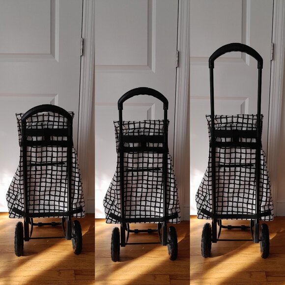 IKEA KNALLA Shopping bag on wheels, black white - Picture 4 of 16